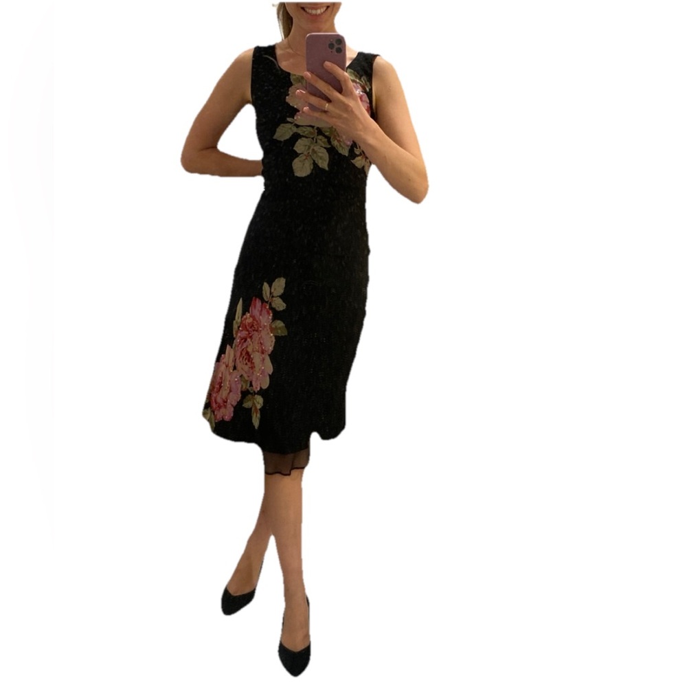 100% Silk Olivia Dean Style Vintage Skirt & Blouse Set Robbie Bee Size S
